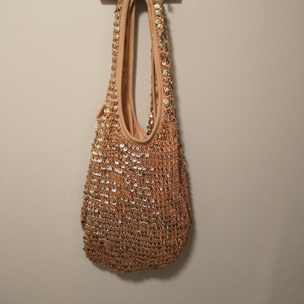 Gold sequined purse